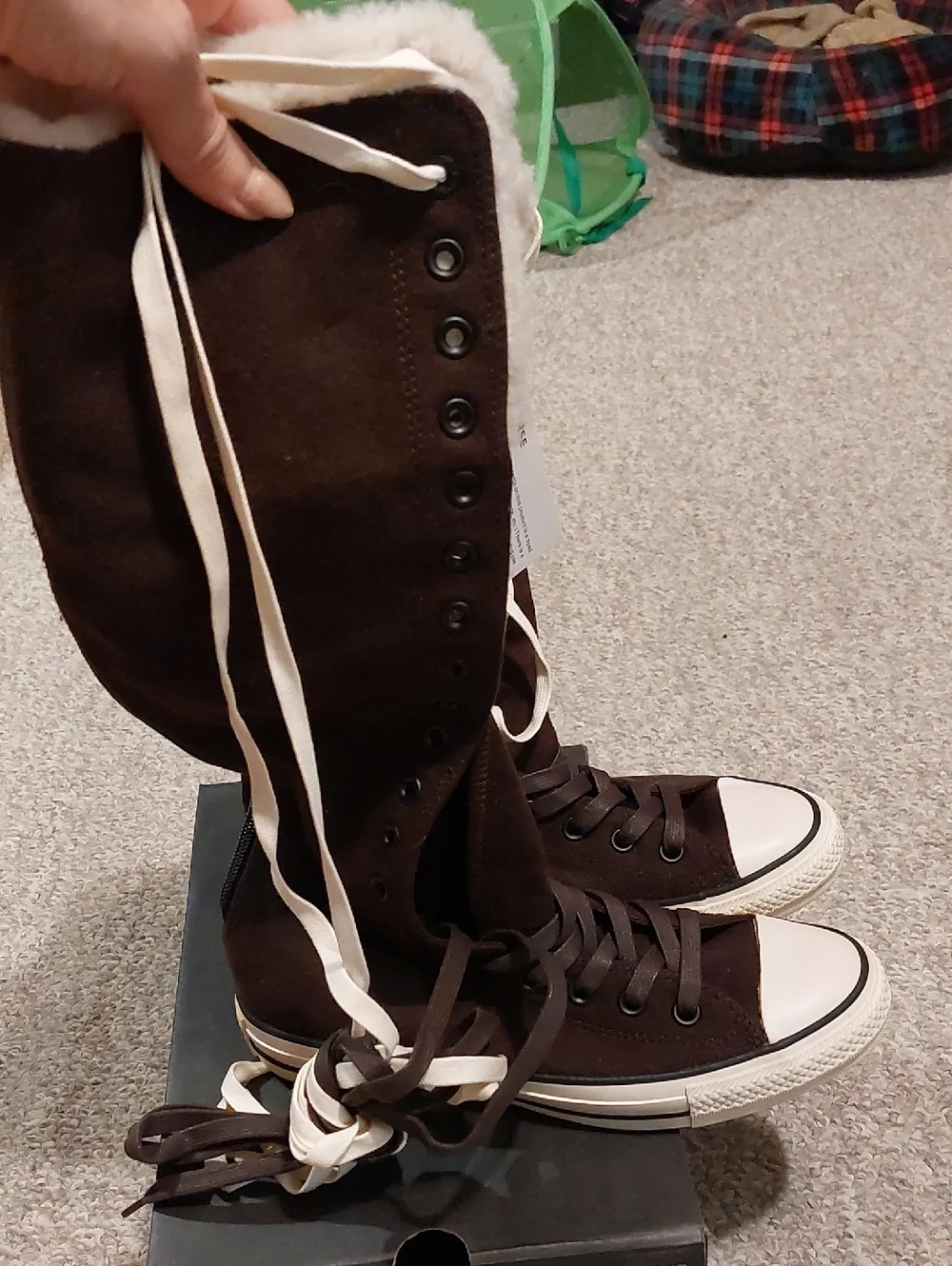 Rare Brown XXHi Converse With Sherpa Wool Lining - Picture 2 of 7